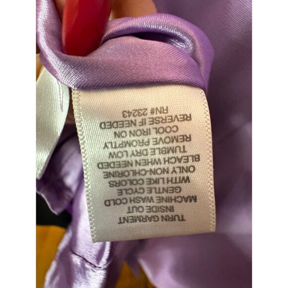 New York & Company V-Neck Stretch Dress Size 18 Purple & Black Slimming Illusion - Picture 8 of 9